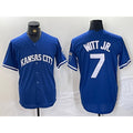 Broks Kansas City Royals #7 Bobby Witt Jr Blue  Cool Base Stitched Jersey
