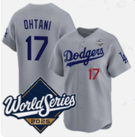 Broks  Los Angeles Dodgers #17 Shohei Ohtani Gray  2025 World Series Limited Stitched Jersey