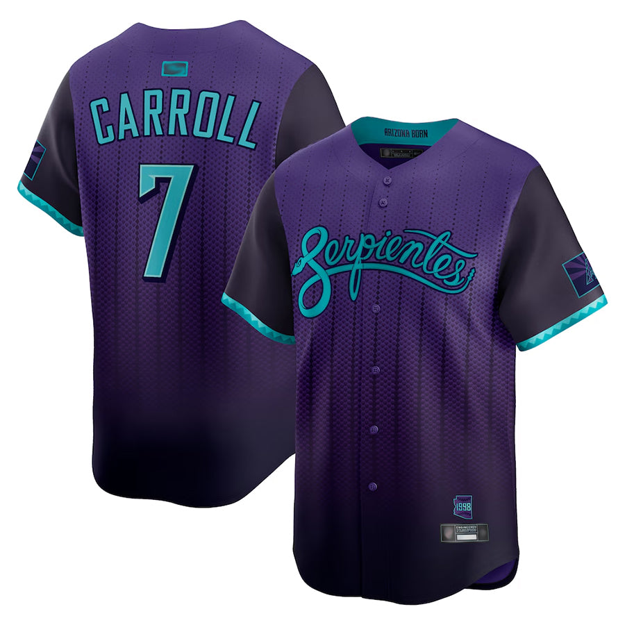 Broks A.Diamondbacks #7 Corbin Carroll Player Purple City Connect Limited Personalized Stitched Jerseys