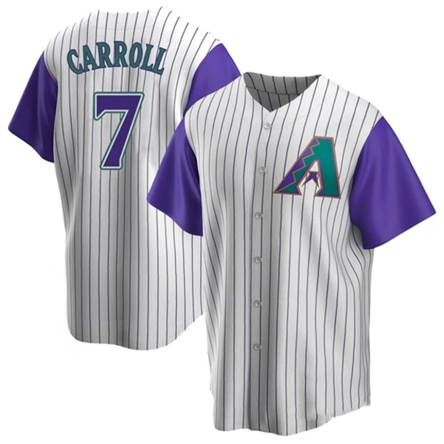 Broks A.Diamondbacks #7 Corbin Carroll Player Cream Throwback Cooperstown Limited Personalized Stitched Jerseys