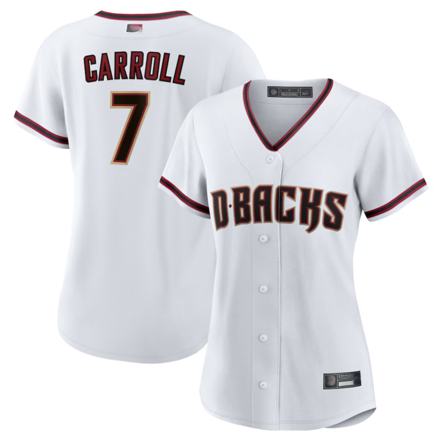 Broks A.Diamondbacks #7 Corbin Carroll Player White Home Replica Personalized Stitched Jerseys