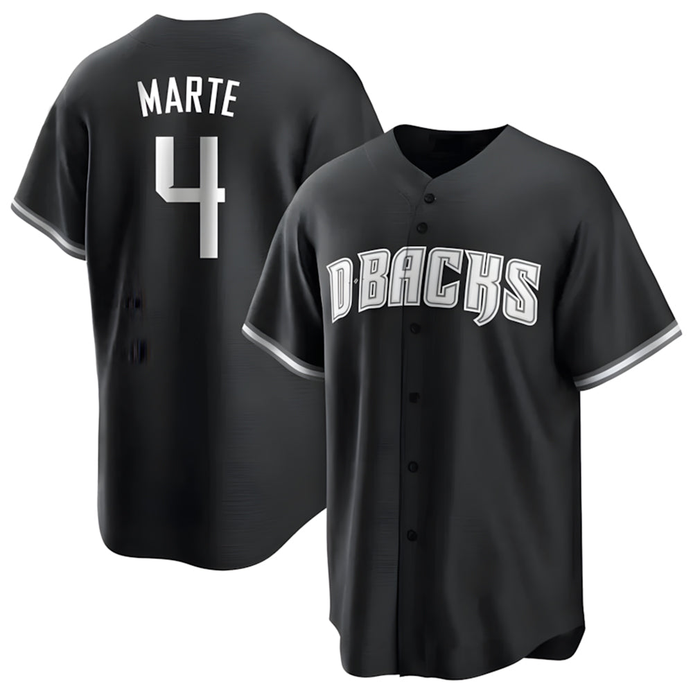 Broks A.Diamondbacks #4 Ketel Marte Player Black Pointed collar Replica Game Stitched Jerseys