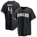 Broks A.Diamondbacks #4 Ketel Marte Player Black Pointed collar Replica Game Stitched Jerseys