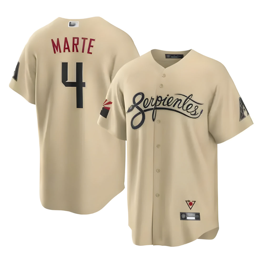 Broks A.Diamondbacks #4 Ketel Marte Player Gold City Connect Stitched Jerseys