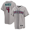 Broks A.Diamondbacks #4 Ketel Marte Player Gray Home Game Stitched Jerseys