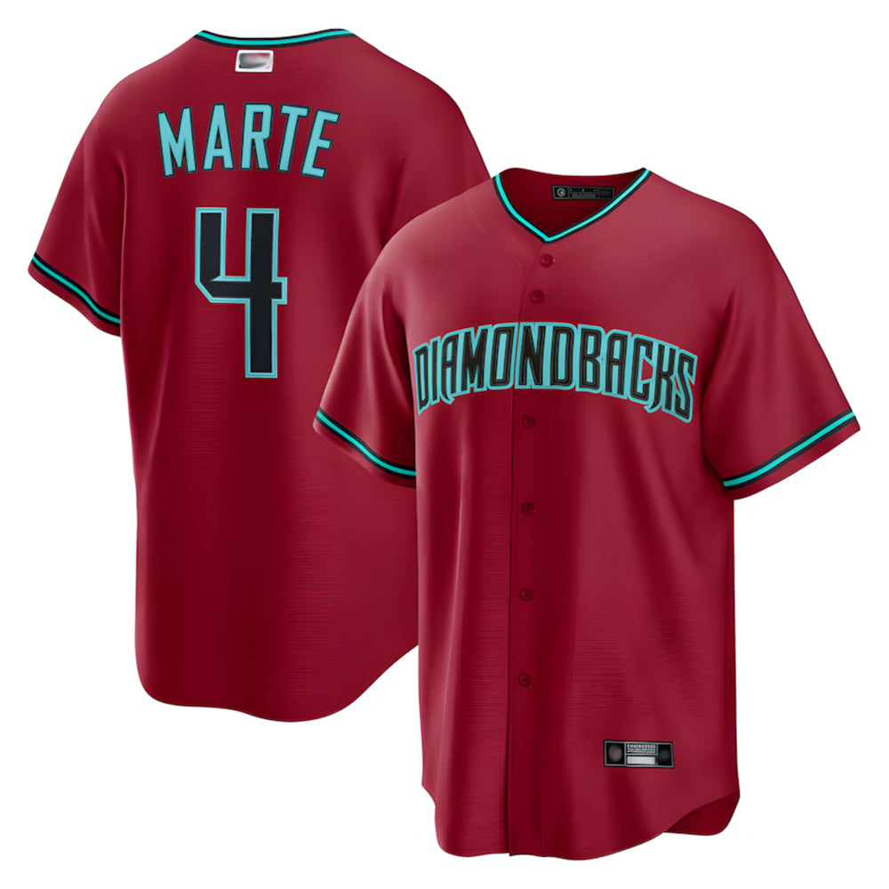 Broks A.Diamondbacks #4 Ketel Marte Player Red Home Replica Stitched Jerseys
