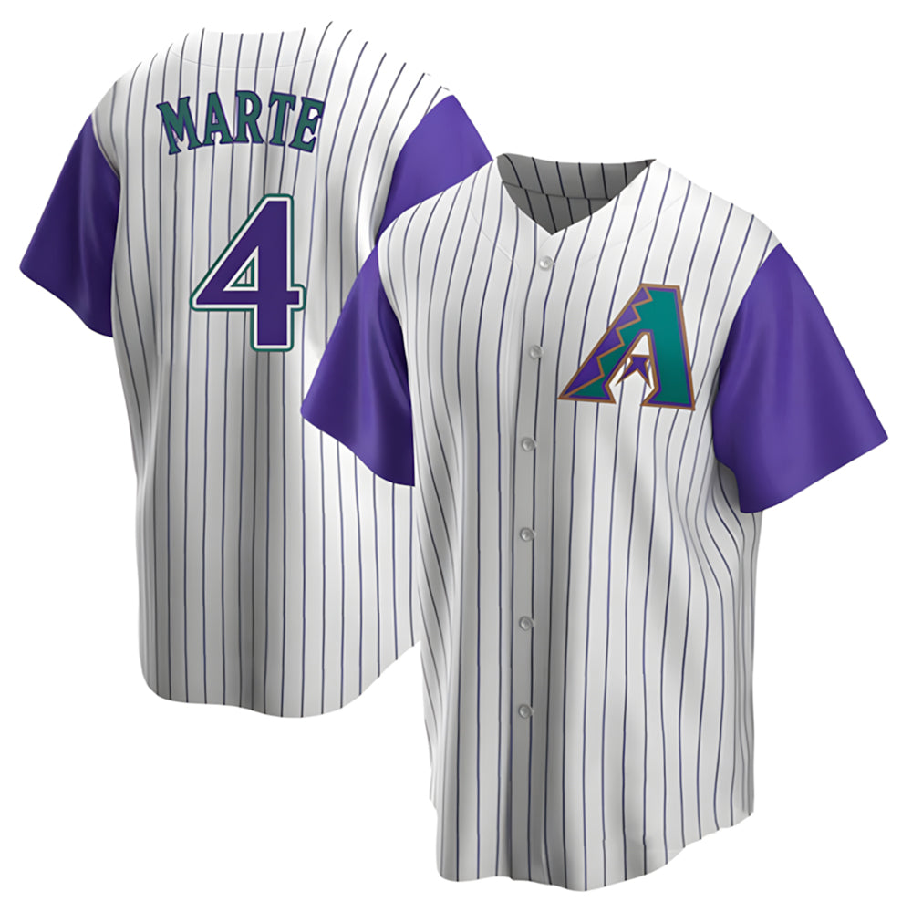 Broks A.Diamondbacks #4 Ketel Marte Player White-Purple Limited Stitched Jerseys
