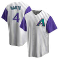 Broks A.Diamondbacks #4 Ketel Marte Player White-Purple Limited Stitched Jerseys