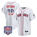 Broks B.Red Sox #19 Roman Anthony Player White USA 250 Fourth of July Home Game Stitched Jerseys