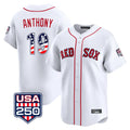 Broks B.Red Sox #19 Roman Anthony Player White USA 250 Fourth of July Limited Home Game Stitched Jerseys