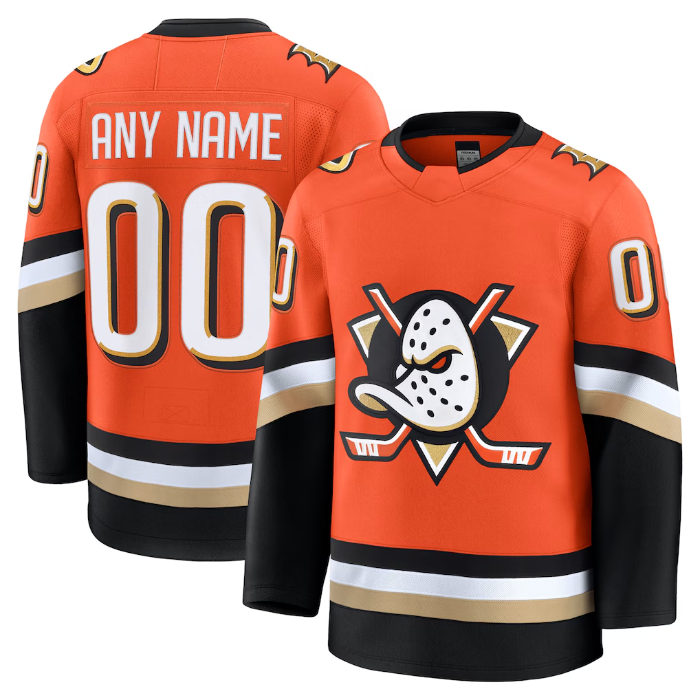 Broks Custom A.Ducks Orange Home Authentic Pro Jerseys