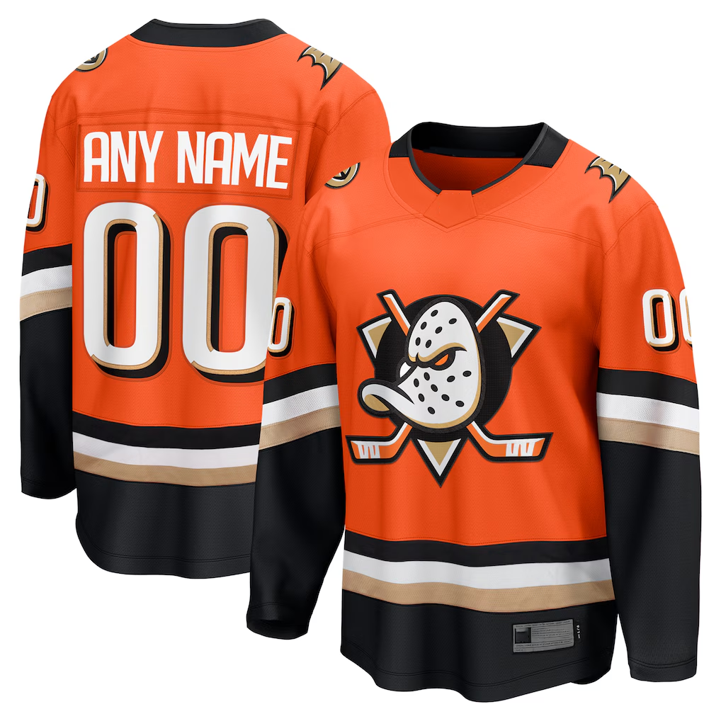 Broks Custom A.Ducks Orange Home Breakaway Jerseys