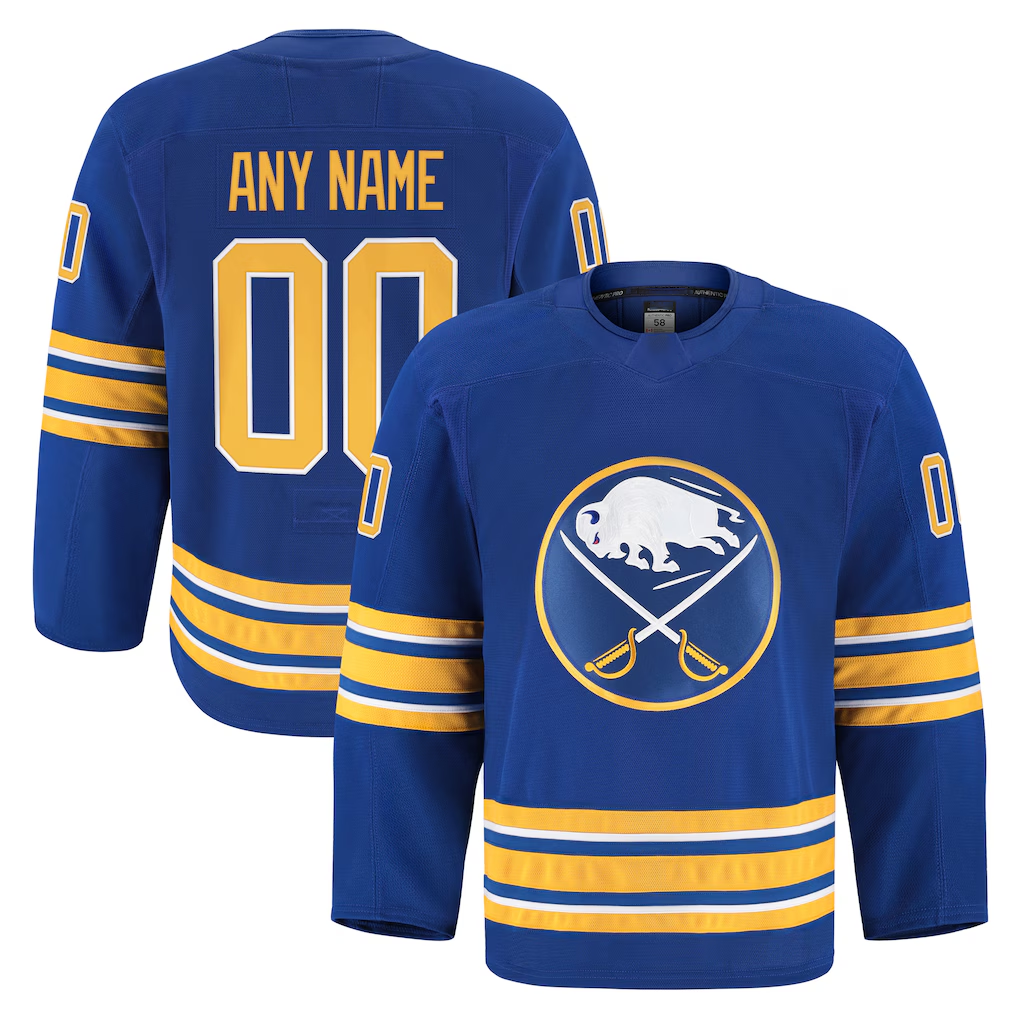 Broks Custom B.Sabres Royal Home Authentic Pro Stitched Jerseys