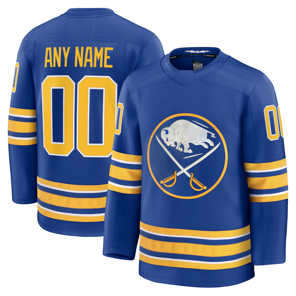 Broks Custom B.Sabres Royal Home Premium Stitched Jerseys