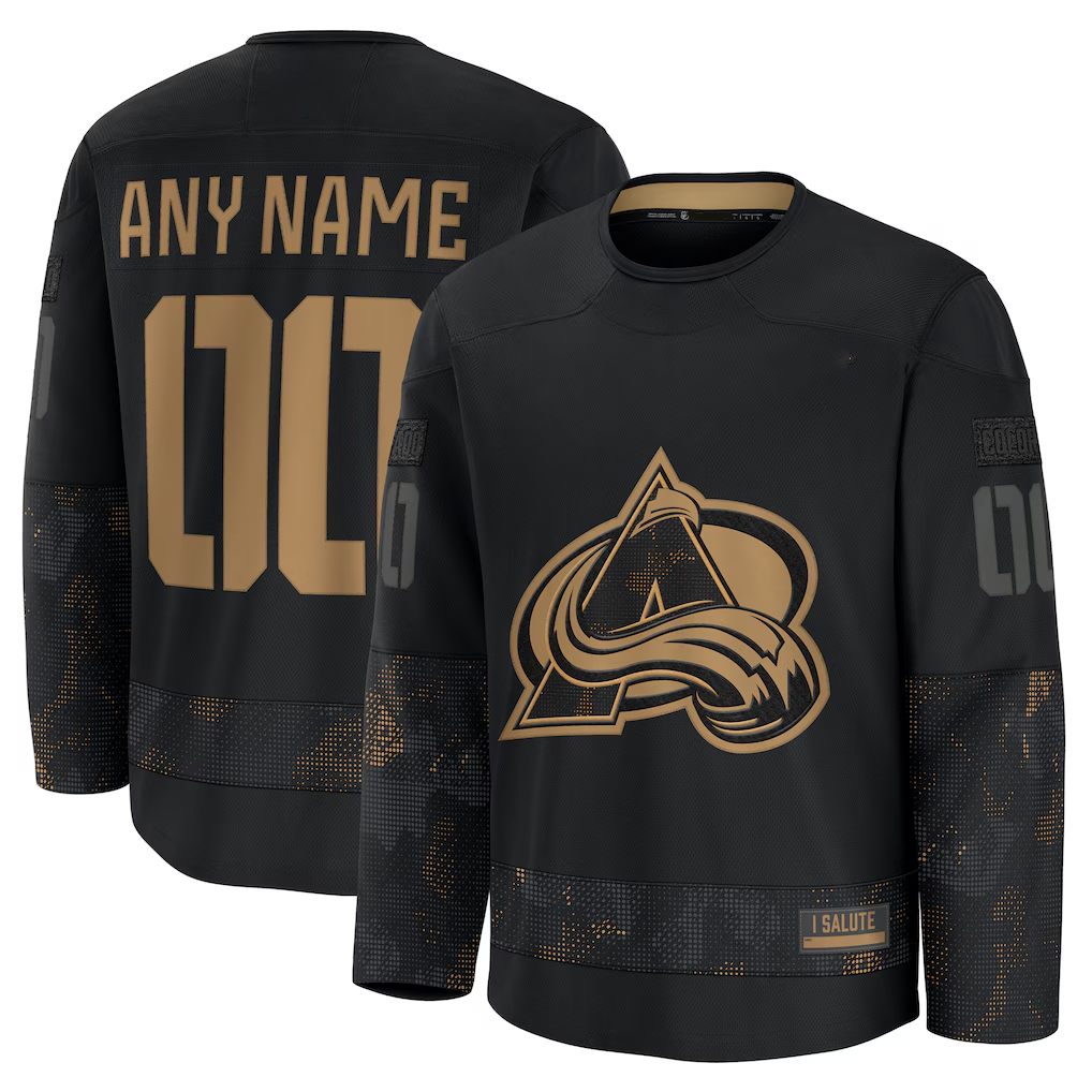 Broks Custom C.Avalanche Black 2024 Military Appreciation Practice Jerseys