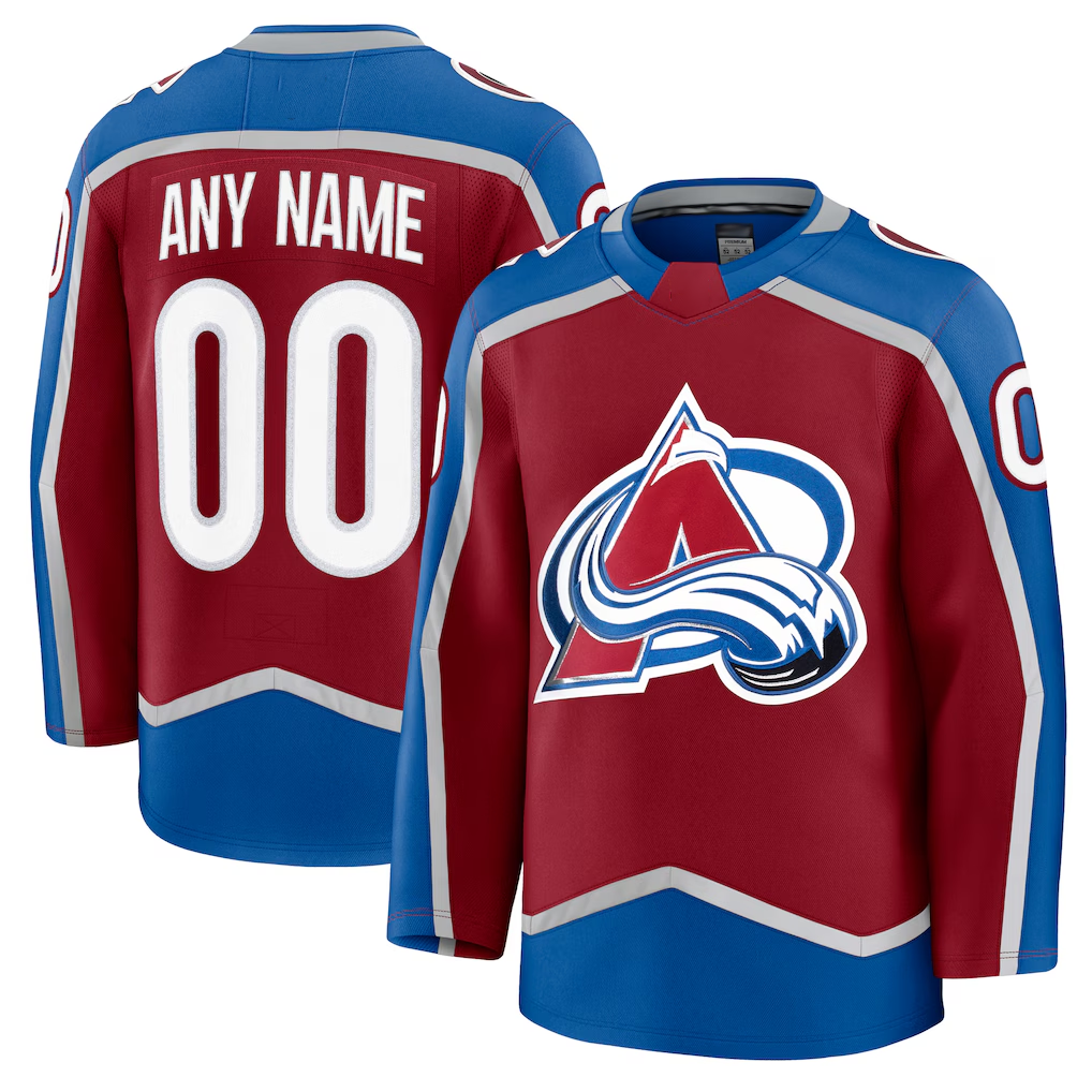 Broks Custom C.Avalanche Burgundy Home Premium Jerseys