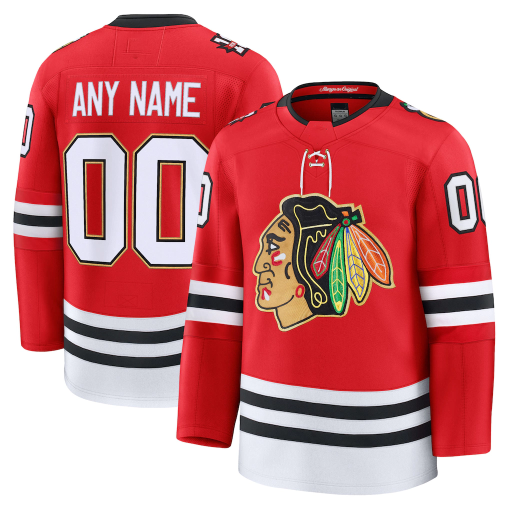 Broks Custom C.Blackhawks Red Centennial Premium Jerseys