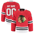Broks Custom C.Blackhawks Red Home Authentic Pro Jerseys