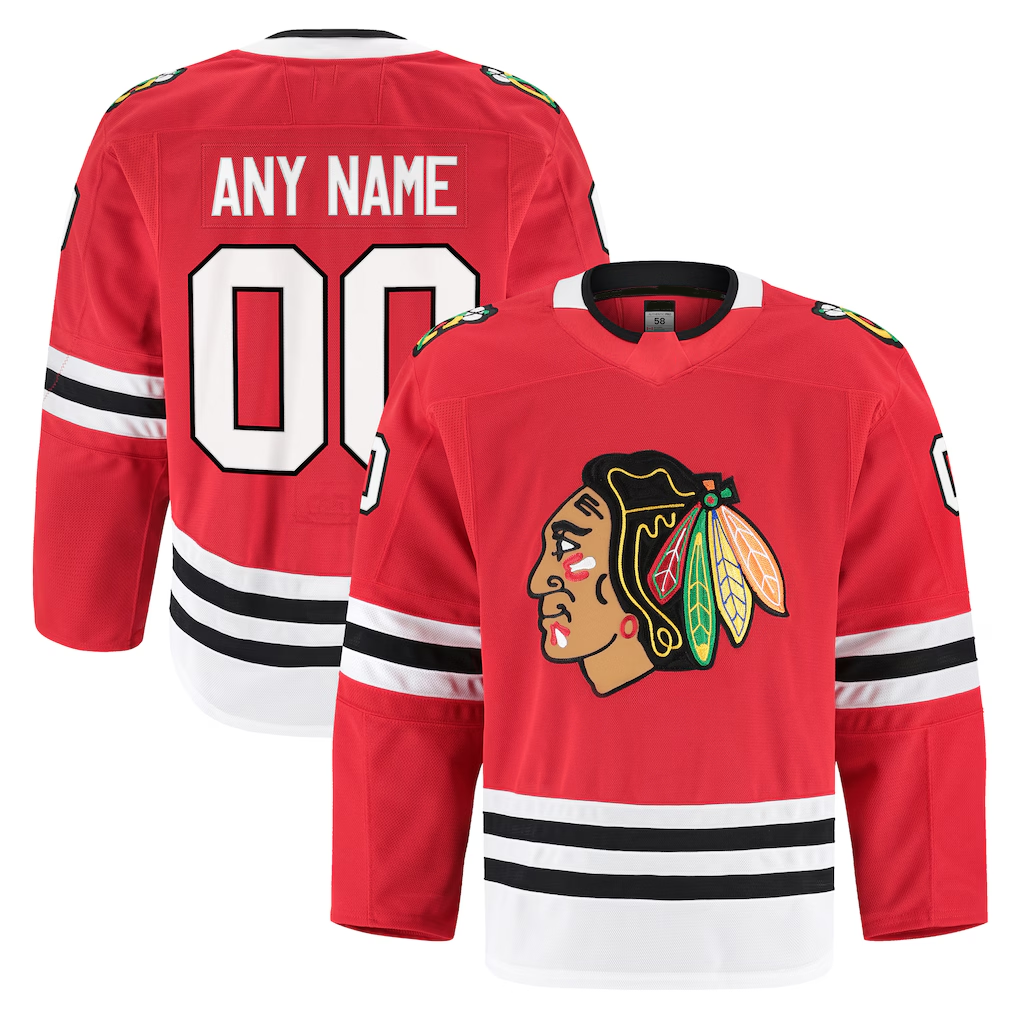 Broks Custom C.Blackhawks Red Home Authentic Pro Jerseys