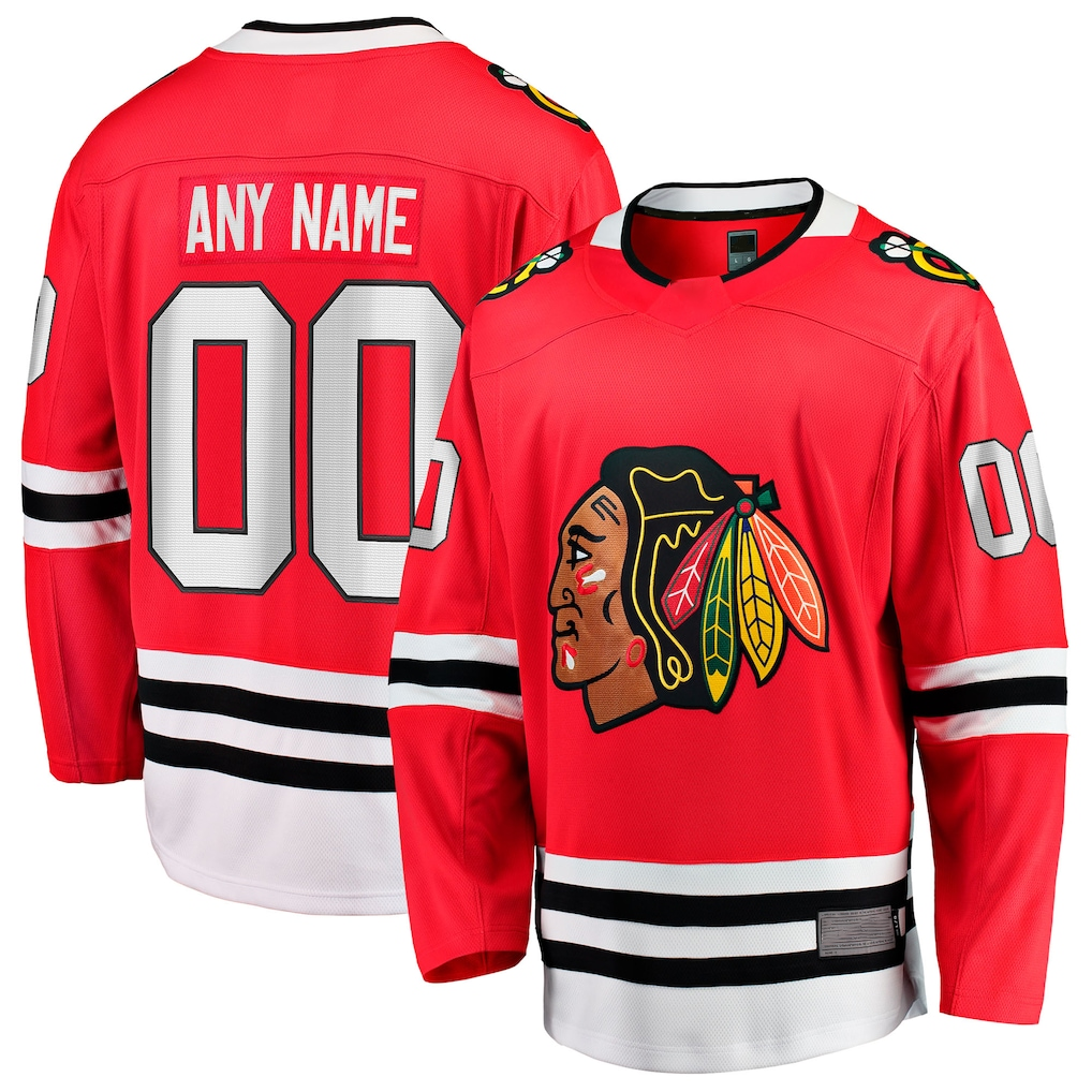 Broks Custom C.Blackhawks Red Home Breakaway Jerseys