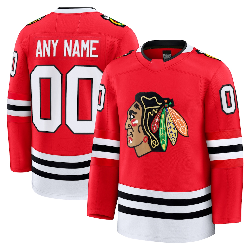 Broks Custom C.Blackhawks Red Home Premium Jerseys