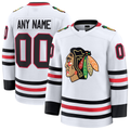 Broks Custom C.Blackhawks White Away Premium Jerseys