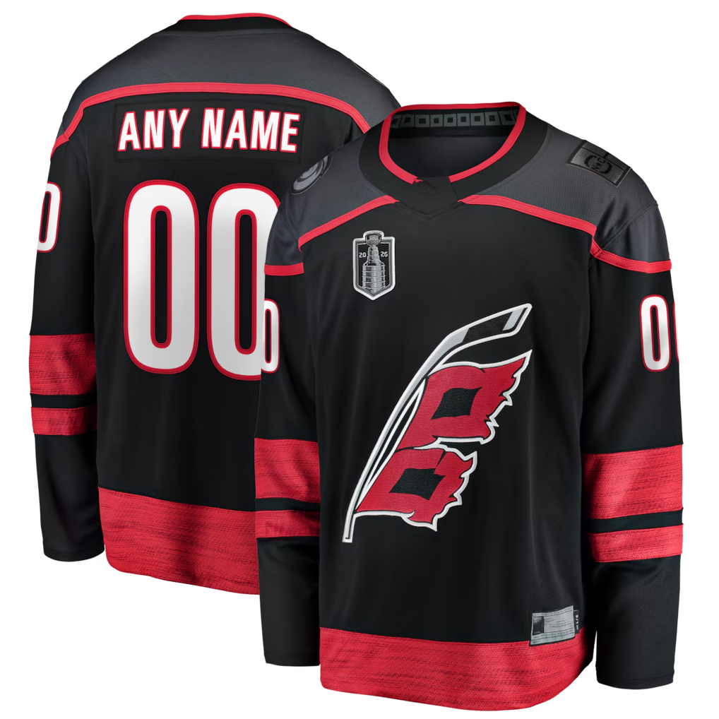 Broks Custom C.Hurricanes Black 2026 Stanley Cup Champions Home Breakaway Custom Stitched Jerseys
