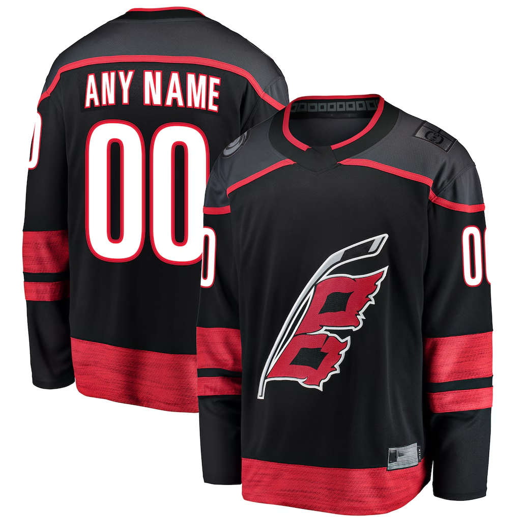 Broks Custom C.Hurricanes Black Home Breakaway Stitched Jerseys