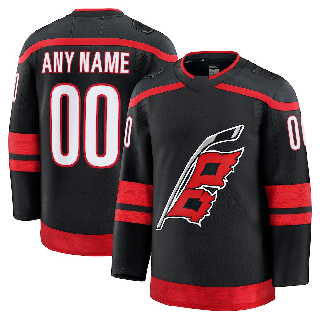 Broks Custom C.Hurricanes Black Home Premium Stitched Jerseys