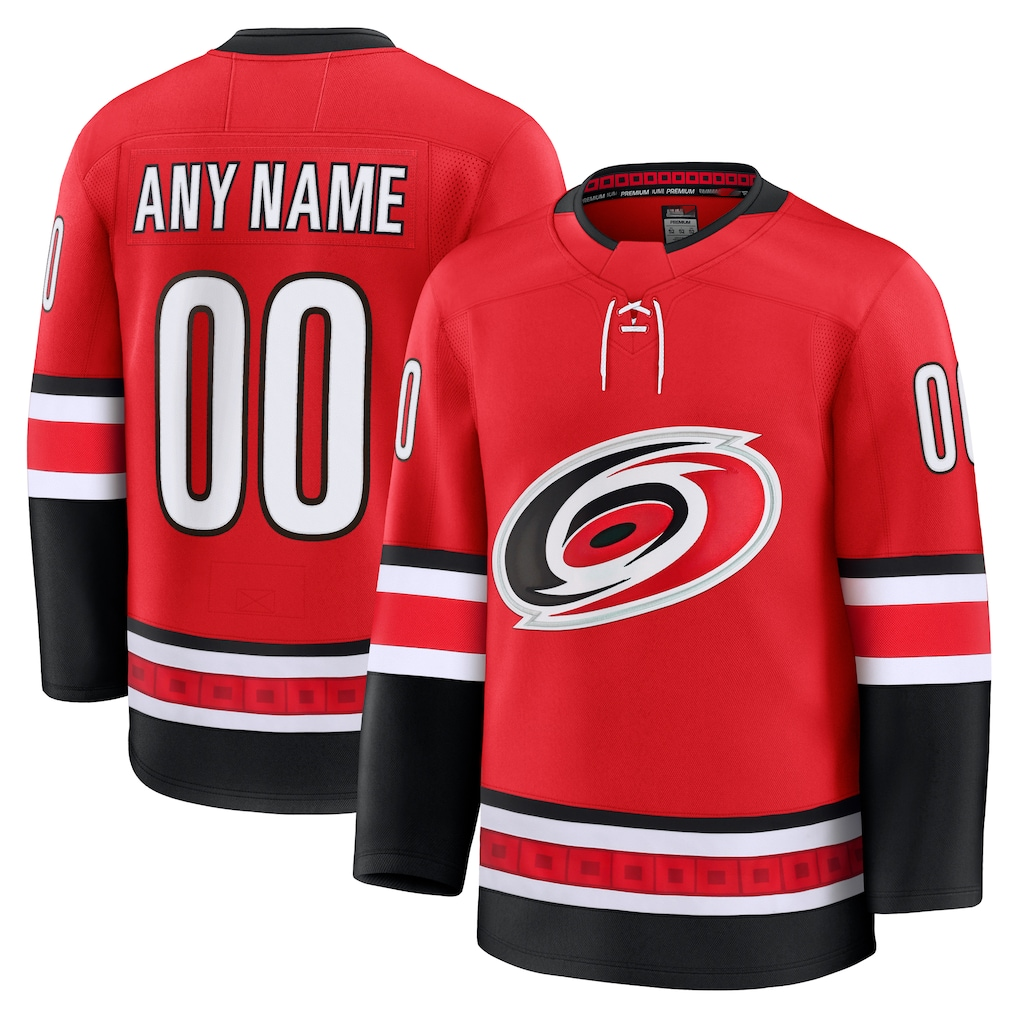 Broks Custom C.Hurricanes Red Alternate Premium Stitched Jerseys