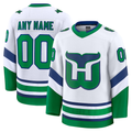 Broks Custom C.Hurricanes White Throwback Premium Stitched Jerseys