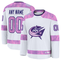 Broks Custom CB.Jackets White 2024 Hockey Fights Cancer Practice Jersey