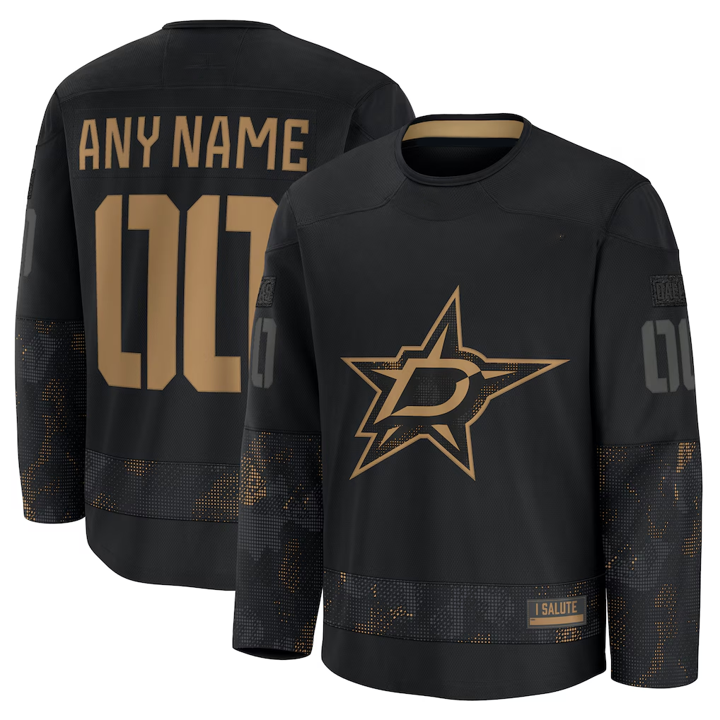 Broks Custom D.Stars Black 2024 Military Appreciation Practice Jerseys