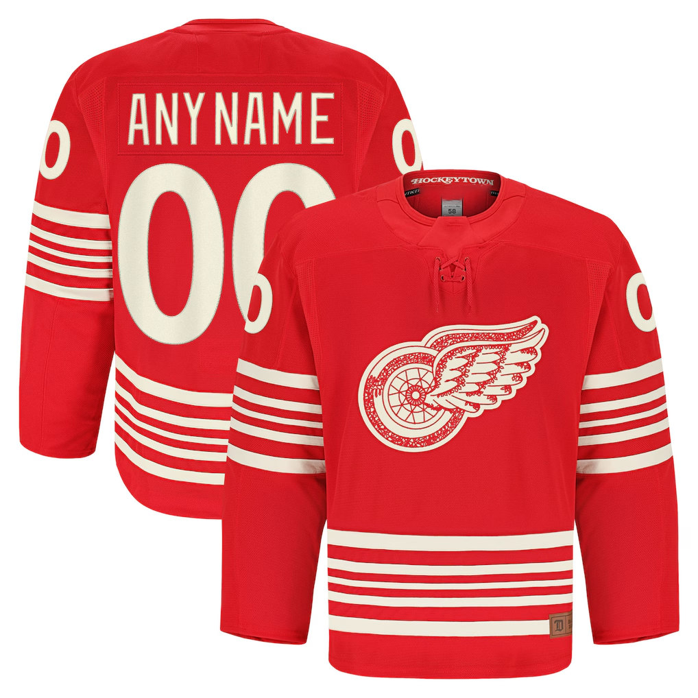 Broks Custom DR.Wings Red Anniversary Authentic Pro Jerseys