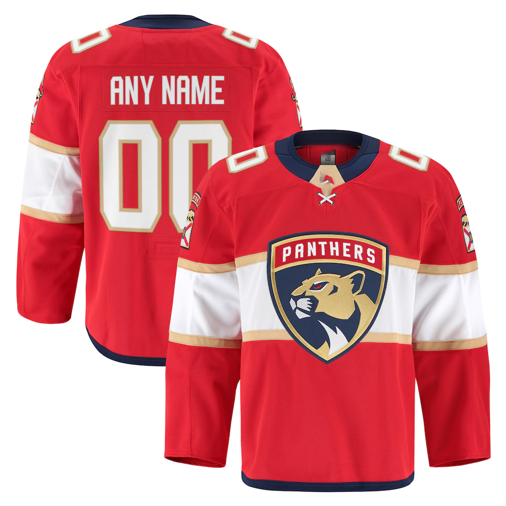Broks Custom F.Panthers Red Home Authentic Pro Jerseys