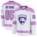 Broks Custom F.Panthers White 2024 Hockey Fights Cancer Practice Jerseys