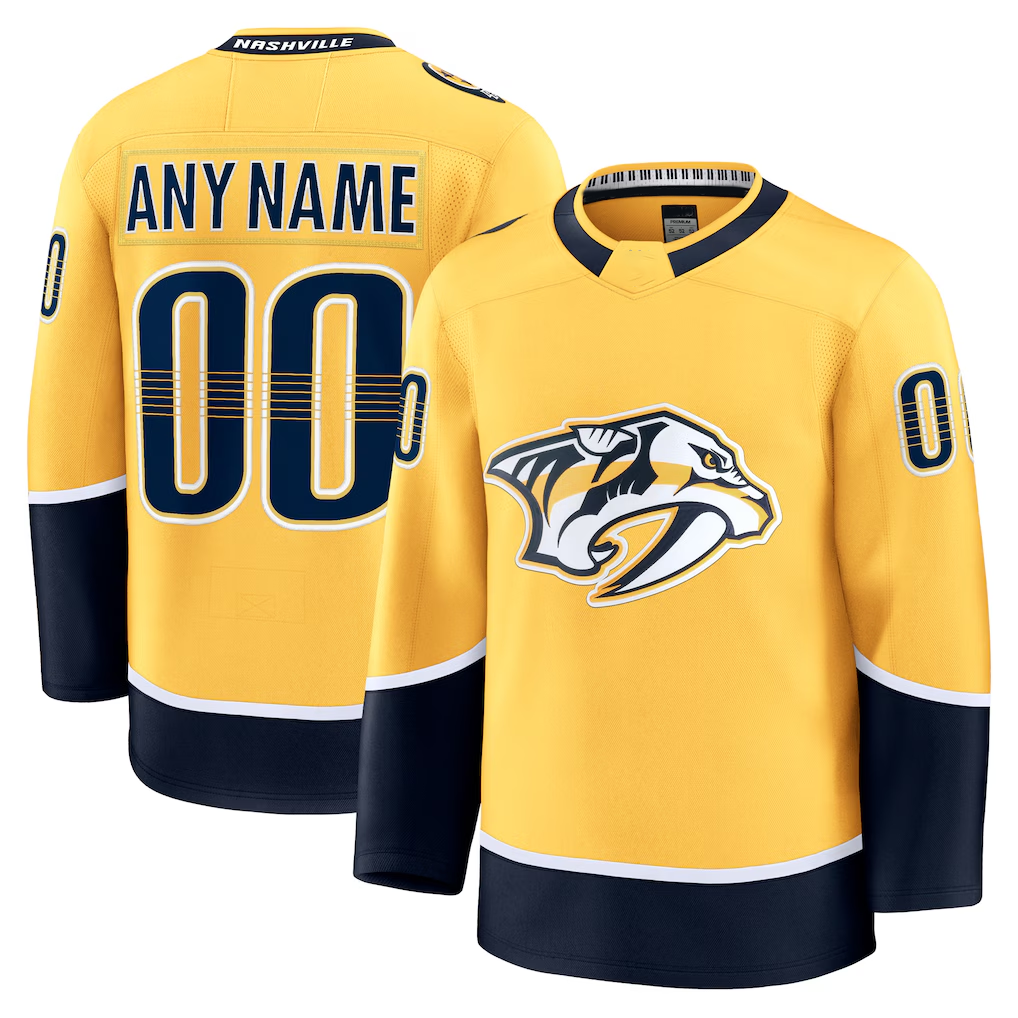 Broks Custom N.Predators Gold Home Premium Jerseys