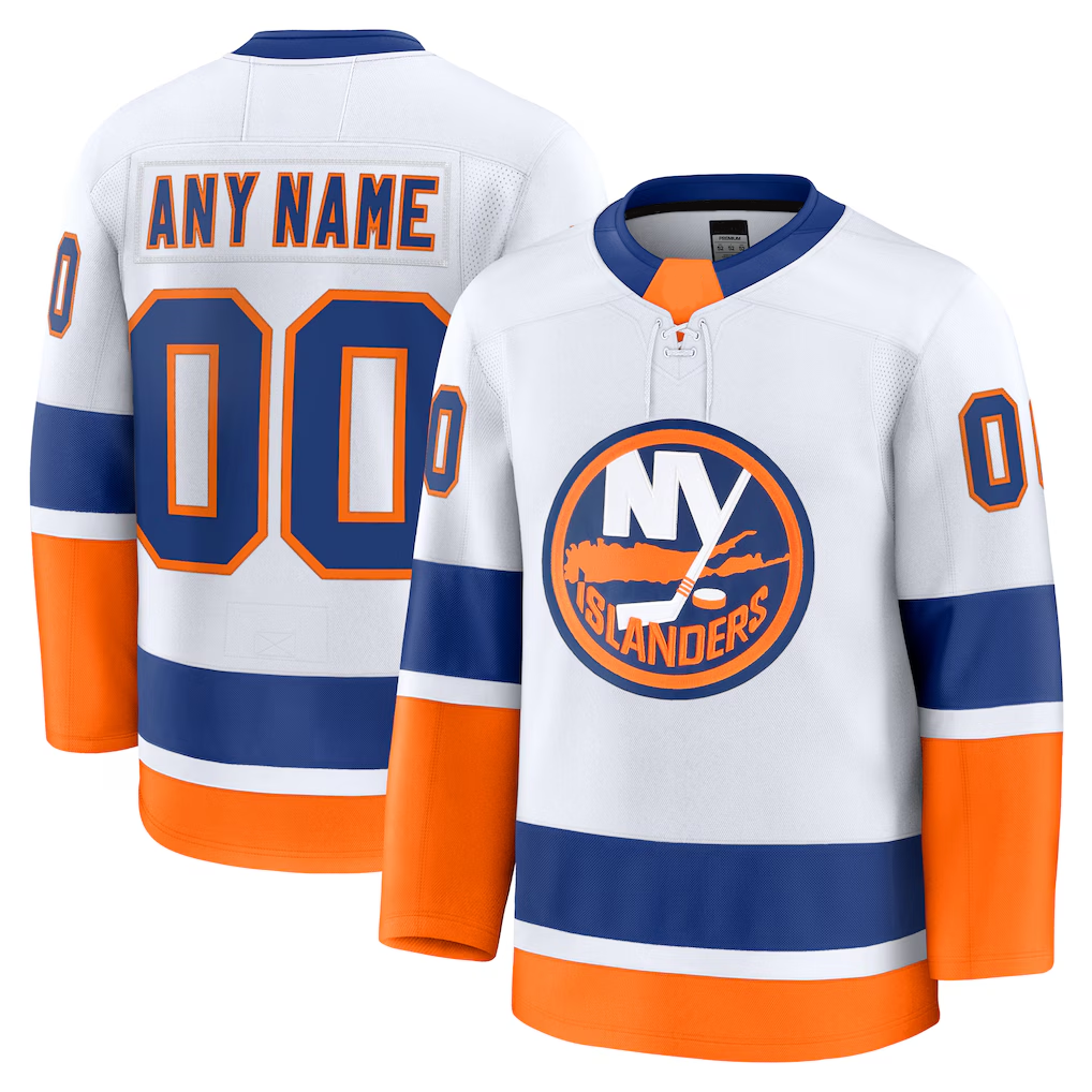 Broks Custom NY.Islanders White Away Premium Jerseys