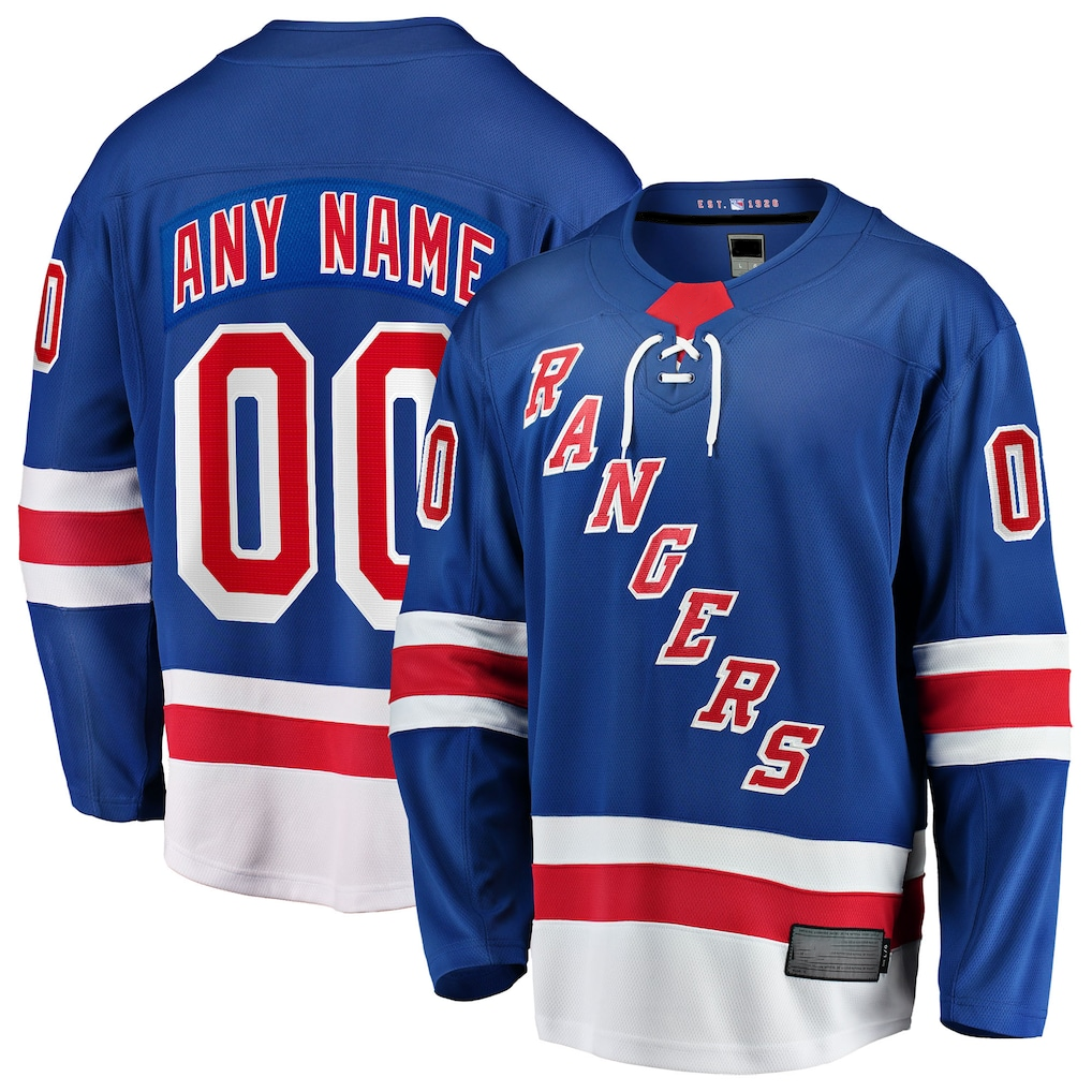 Broks Custom NY.Rangers Blue Home Breakaway Jerseys