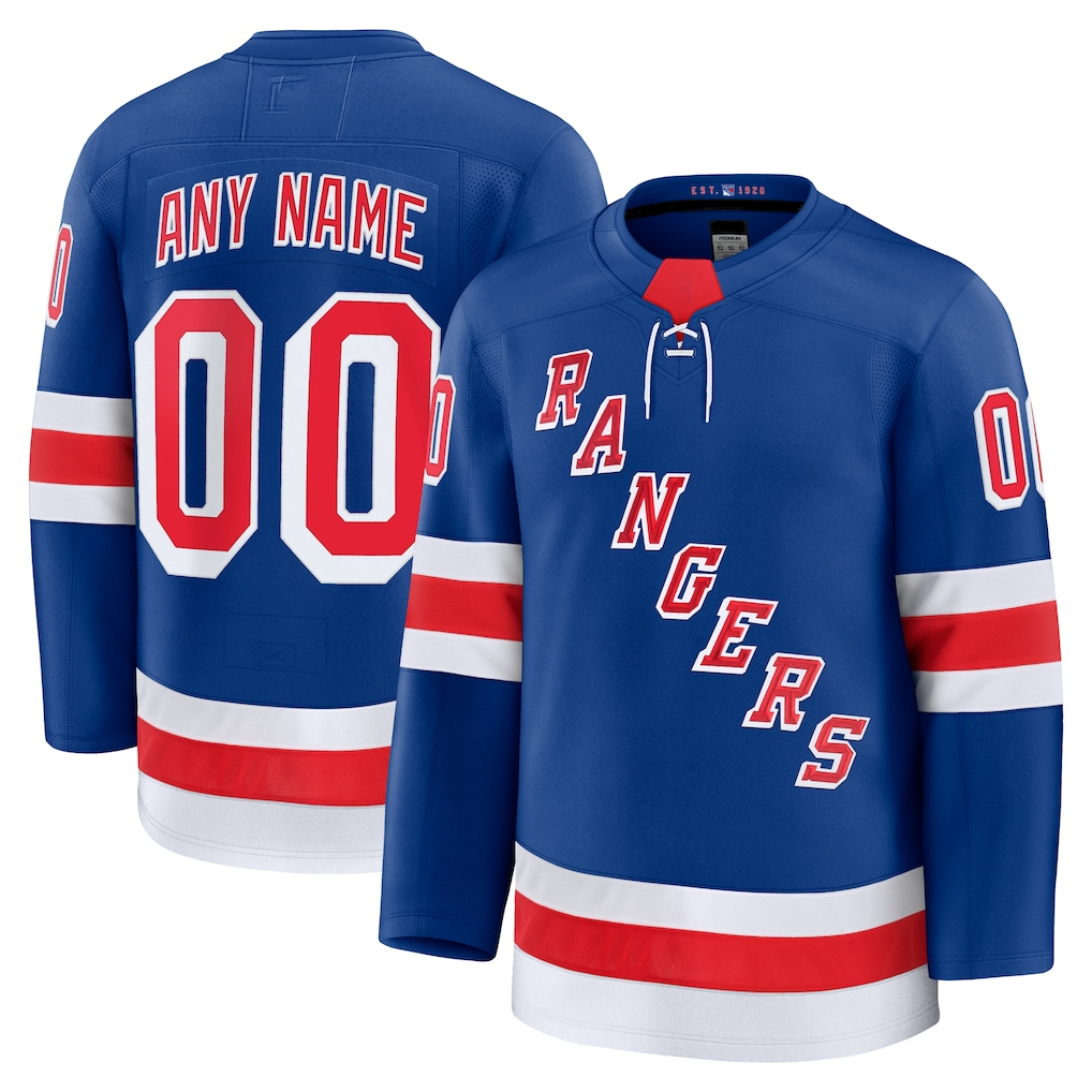 Broks Custom NY.Rangers Royal Home Premium Jerseys