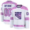 Broks Custom NY.Rangers White 2024 Hockey Fights Cancer Practice Jerseys