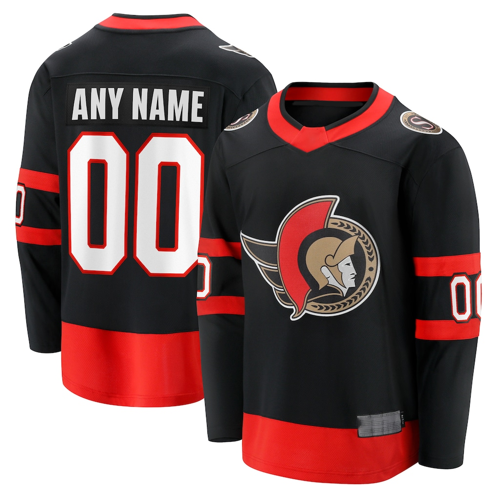 Broks Custom O.Senators Black Home Breakaway Jerseys