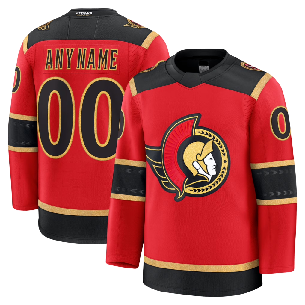 Broks Custom O.Senators Red Alternate Premium Jerseys