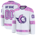 Broks Custom O.Senators White 2024 Hockey Fights Cancer Practice Jerseys