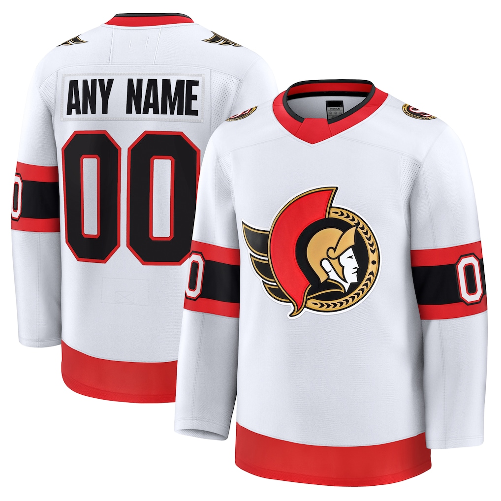 Broks Custom O.Senators White Away Premium Jerseys
