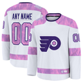 Broks Custom P.Flyers White 2024 Hockey Fights Cancer Practice Jerseys