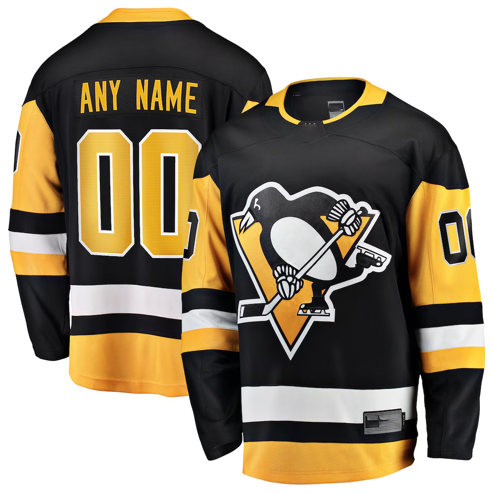 Broks Custom P.Penguins Black Home Breakaway Jerseys