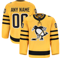 Broks Custom P.Penguins Gold Alternate Authentic Pro Jerseys