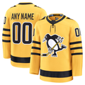 Broks Custom P.Penguins Gold Alternate Premium Jerseys