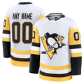 Broks Custom P.Penguins White Away Premium Jerseys